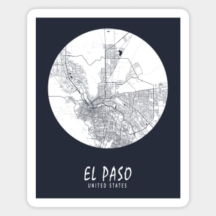 El Paso, USA City Map - Full Moon Magnet